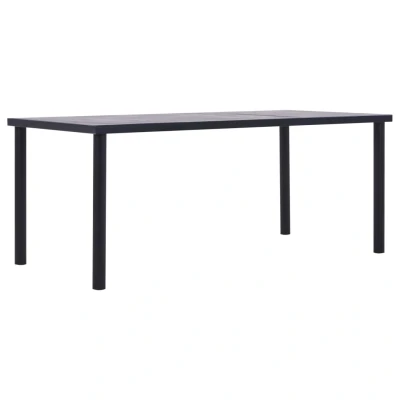 Afbeelding van Eettafel 200x100x75 cm MDF zwart en betongrijs