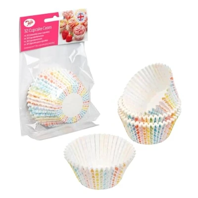 Afbeelding van Papieren Cupcake Vormpjes, 32 Stuks, Rainbow Dots Tala