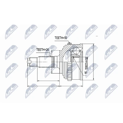 Afbeelding van Homokineet reparatie set, aandrijfas NTY NPZ HD 031
