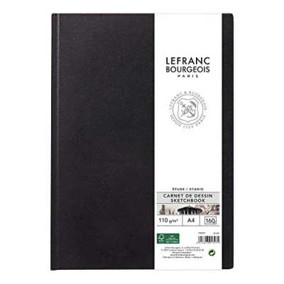 Afbeelding van Lefranc Bourgeois 301347 Studio Skizzenbuch 80 Blatt A4, 110 g/m², Skizzenpapier mit feinkörnige Oberfläche zum Zeichnen Bleistiften, Kreide, Kohle und anderen Trockentechniken