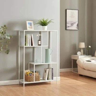 Afbeelding van Boekenkast Reisjärvi open kast 115x75x35 cm wit mat
