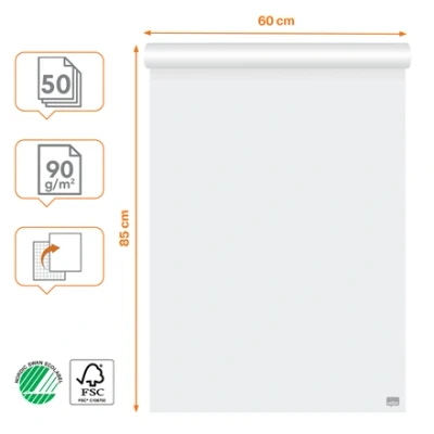 Afbeelding van Flipoverpapier Nobo Premium 60x85cm dubbelzijdig plano 2 stuks