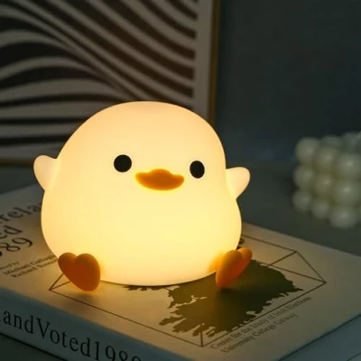 Afbeelding van led nachtlampje voor kinderen, siliconen eend, bedlampje met dimbaar + timer, voeding, slaapkamerdecoratie, verjaardagscadeau baby&#039;s, vrouwen, meisjes, jongens