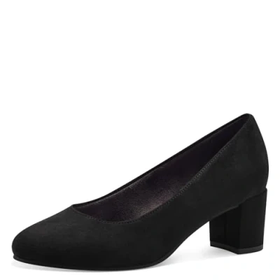 Afbeelding van Jana Dames Pumps met blokhak Vegan, Zwarte textiel., 38 EU Breed