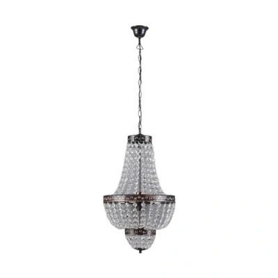 Afbeelding van Lindby hanglamp &#039;Jorve&#039; in Transparant uit kristal o.a. voor woon / eetkamer kristal, eettafel lamp