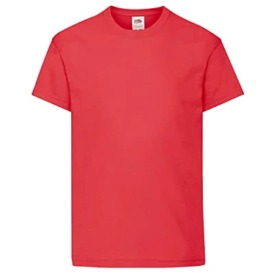 Afbeelding van Fruit of the Loom Origineel T shirt met korte mouwen voor, rood, 9 11 Jaar