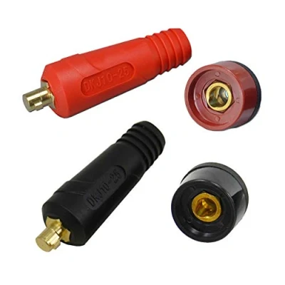 Afbeelding van RIVERWELD TIG laskabel paneelconnector socket set DKJ10 25 &amp; DKZ10 snelmontage Dinse stijl 200Amp 4 stuks