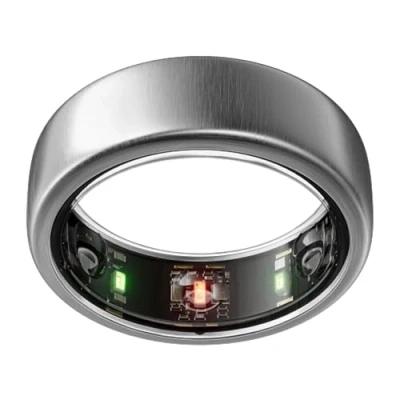 Afbeelding van OURA Gen3 Horizon Smart ring, maat 10, geborsteld titanium, draagbaar voor slaap , hartslag en fitnesstracking, batterijduur tot 7 dagen, iOS/Android, bepaal je de aankoop