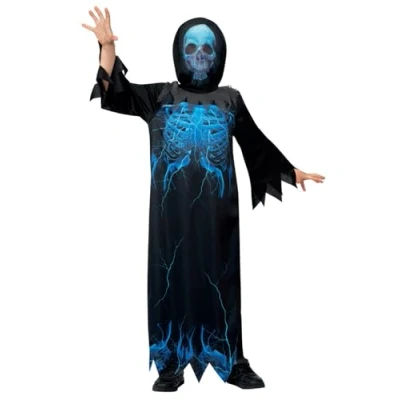 Afbeelding van Smiffys Kinder Kostuum Kids tm 9 jaar Midnight Skeleton Reaper Zwart