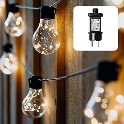 Afbeelding van Hellum 577884 Led feestlichtketting voor buiten, lichtketting met 10 lampen, verlichte lengte 4,5 m, feestverlichting biertuin, kamer, tuin, balkon, feest, binnen en buiten