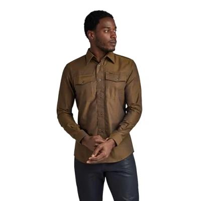 Afbeelding van Marine Slim Shirt met lange mouwen, Meerdere kleuren (Tobacco/Imperial Blue Oxford D24963 7665 g295), XL