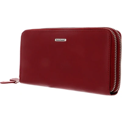 Afbeelding van bruno banani Leren Portemonnee New York Double Zip Around Wallet Red Rood