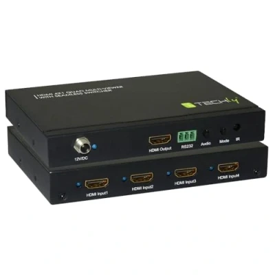 Afbeelding van Techly 102260 Multiview HDMI 4x1 met naadloze schakelaar, zwart