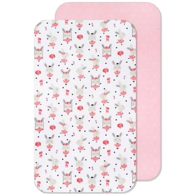 Afbeelding van Lovely Hippo Hoeslaken Cododo 2 Stucks 100% Puur Katoen Pack 55x90 cm Compatibel met Babybedjes, ledikanten Gemaakt in Europa (Roze danseres, 55 x 90 cm)