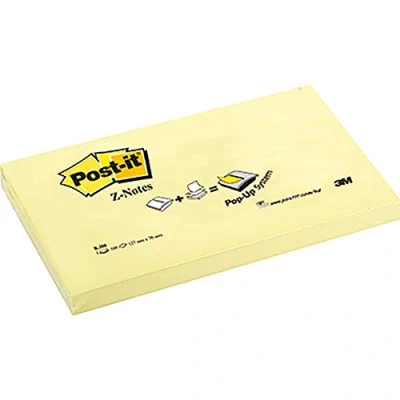 Afbeelding van Post it Z notes memoblok 127x76mm geel (100 vel)