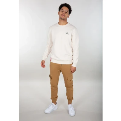 Afbeelding van Alpha Industries Basic Small LOGO Sweater, Heren, Maat: Small, Jet stream white