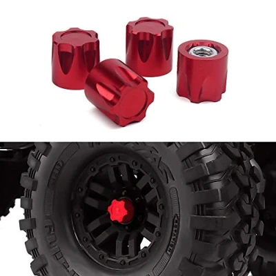 Afbeelding van INJORA RC Moeren 4pcs M4 Accessoires Wielnaaf Set voor 1/10 Crawler Traxxas TRX4 Axial SCX10 90046 D90 Tamiya MST (Rood)