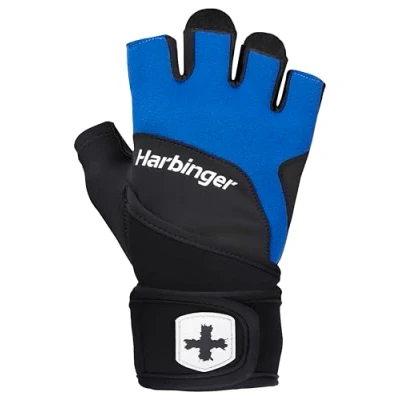 Afbeelding van Harbinger Training Grip Fitness Wrist Wraps Heren &amp; Dames Deadlifting S Unisex Blauw Gym Crossfit Krachttraining