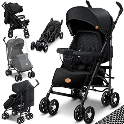Afbeelding van KIDIZ® wandelwagen City Pro Buggy Kinderwagen opvouwbaar Liggende 360 6 inch wielen Incl. muggennet, voetenzak en regenhoes Slaapfunctie