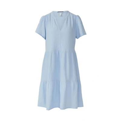 Afbeelding van QS Volant Jurk, Dames, Maat: 34, Hellblau