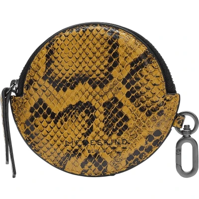 Afbeelding van LIEBESKIND BERLIN Leren Utensil zak Snake Pendant Round Etui Dijon Geel