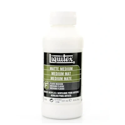 Afbeelding van LIQUITEX 5108 Professional matte medium voor acrylverf, geeft kleuren een zijdeachtig Mat oppervlak en vermindert de glans, vloeistof 237ml,