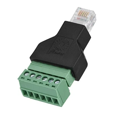 Afbeelding van RJ12 schroefklem, Ethernet connector 6P6C Male naar 6 pins schroefklemmen Adapterconnector