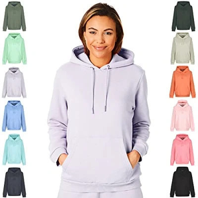 Afbeelding van Light &amp; Shade LSLSWT005 Super Soft Touch Loungewear Hooded Sweatshirt Top voor Vrouwen, Lavendel, L