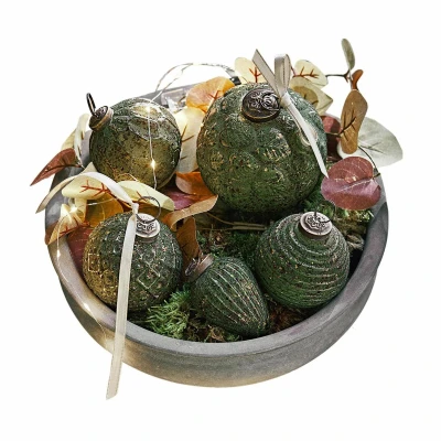 Afbeelding van LOBERON Kerstversiering set van 6 Moriches groen