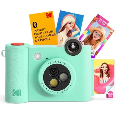 Afbeelding van KODAK Smile+ draadloze digitale instant camera met effectveranderende lens, 2 x 3 inch ZINK fotoprints zelfklevende achterkant, compatibel iOS en Android apparaten groen