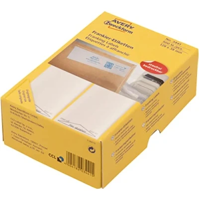 Afbeelding van Avery Zweckform frankeeretiketten ft 138 x 48 mm, doos van 500 stuks