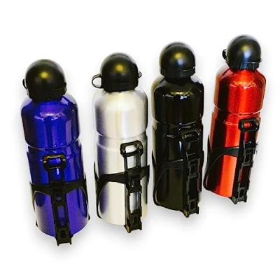 Afbeelding van Fietsbidon met bidonhouder, 750 ml BPA vrije aluminium bidon
