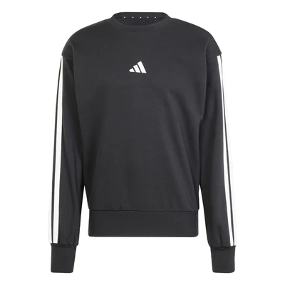 Afbeelding van adidas Heren ESSENTIAL THREE STREPEN FRANSE TERRY SWEATSHIRT L Zwart/Wit