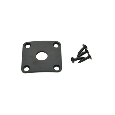 Afbeelding van KAISH Zwart Metaal Gebogen Bodem Jack Plate Base Vierkante Jackplate voor Les Paul LP Gitaren