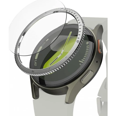 Afbeelding van Ringke Bezel Styling + Tempered Glass Geschikt voor Samsung Galaxy Watch 7 40MM RVS Cover Screen Protector Silver