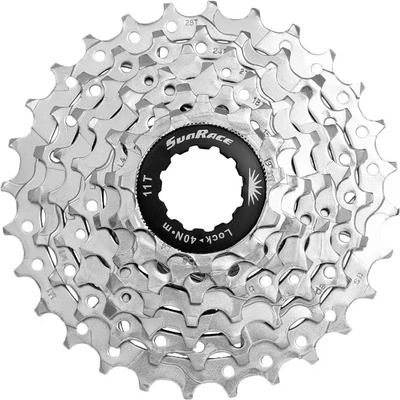 Afbeelding van Sunrace 7 speed cassette 12 28 tands BikeTotaal.nl Chroom