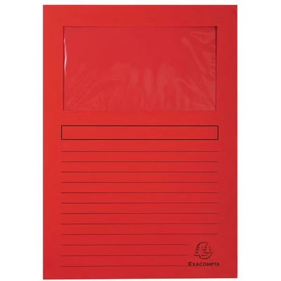Afbeelding van Exacompta L map met venster Forever, pak van 100 stuks, rood 4 stuks