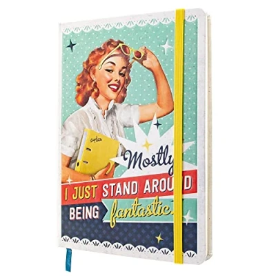 Afbeelding van Nostalgic Art Retro notitieboek, A5, standaround Being Fantastic, cadeau idee voor nostalgische fans, bullet journal gestippeld, vintage design