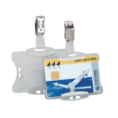 Afbeelding van Veiligheidspashouder Durable 8118 open met clip 54x85mm