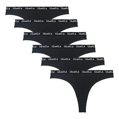 Afbeelding van Libella damesslipjes voor dames, multi pack strepen G strings 6, 3207 zwart L