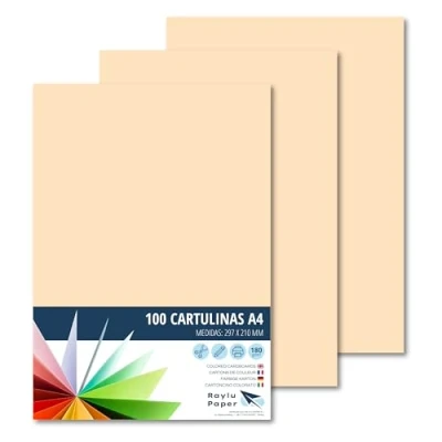 Afbeelding van Raylu Paper® A4 100 stuks crèmekleurig, 180 g, 210 x 297 mm, zacht, ideaal voor verband, kantoorwerk, tekenen, knutselen, geschikt school