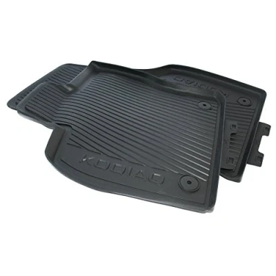 Afbeelding van Skoda Rubber vloermatten 2X voor rubberen matten Original Kodiaq allweather 566061502A, zwart