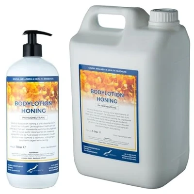 Afbeelding van Bodylotion Honing 1 liter met gratis pompje hervulbaar + Jerrycan 5 navulling