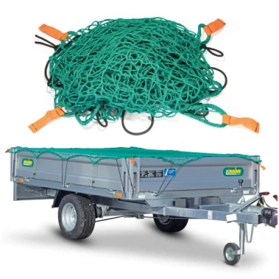 Afbeelding van CargoVA® Intelligent aanhangwagennet 1,5x2,2M met rubber koord en hoekmarkering voor perfecte ladingzekering