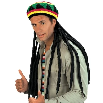 Afbeelding van Rastamuts met extra lange dreadlocks