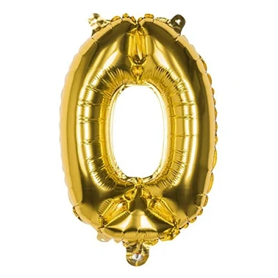 Afbeelding van Boland Folieballon &#039;0&#039; Goud (36 cm) 0 Cijfer ballon