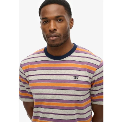 Afbeelding van Superdry stripe Tshirt print, Heren, Maat: XL, Grey marl