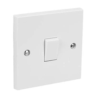 Afbeelding van Single Gang Light Schakelaar 1 Bende 2 Weg Wit Kunststof 10A