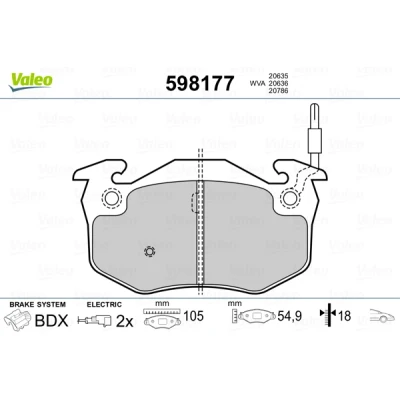 Afbeelding van Valeo Remblokset 598177