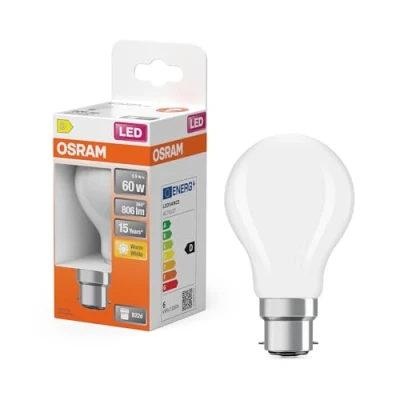 Afbeelding van OSRAM LED lamp Stervorm A60 filament, 2700 K warm wit, 5,9 W, B22d, mat, 806 lm, 15.000 h, voor plafond en staande lampen, niet verblindend